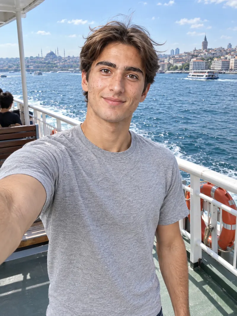 AI-üretimi temsili bir modelin sıradan günlük fotoğrafı — Selfie