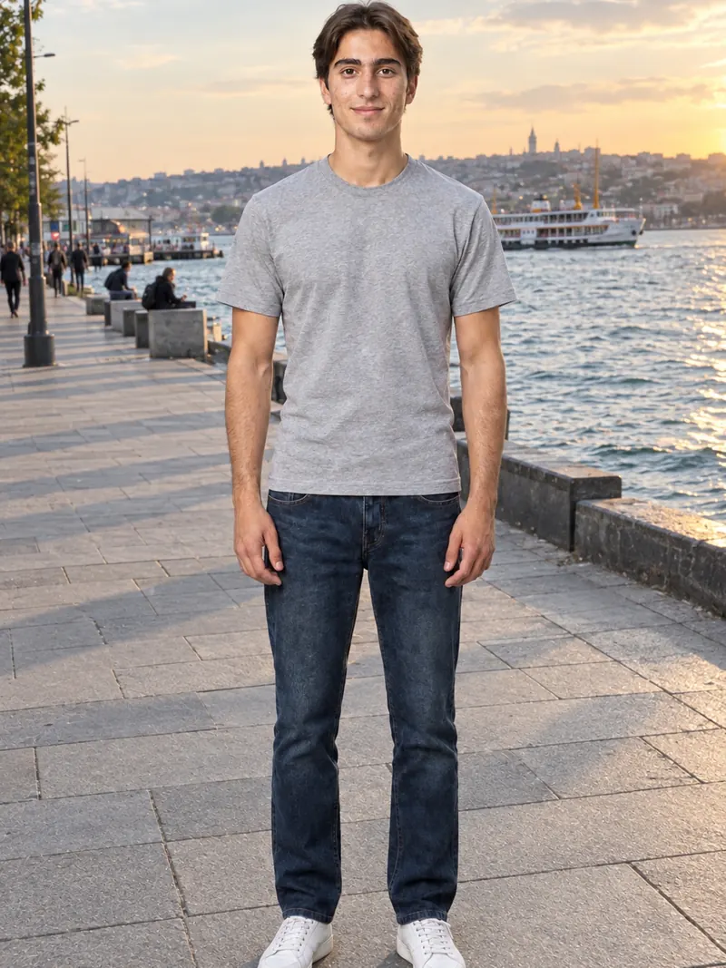 AI-üretimi temsili bir modelin sıradan günlük fotoğrafı — Tek parça